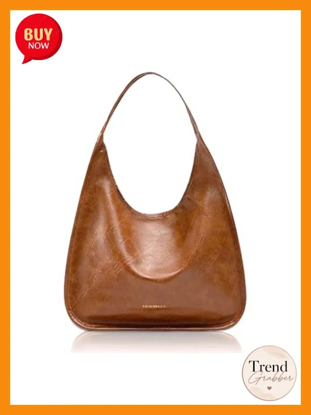 PU Leather Hobo Shoulder Bag with Detachable Pouch, Tote Handbag for Work Travel